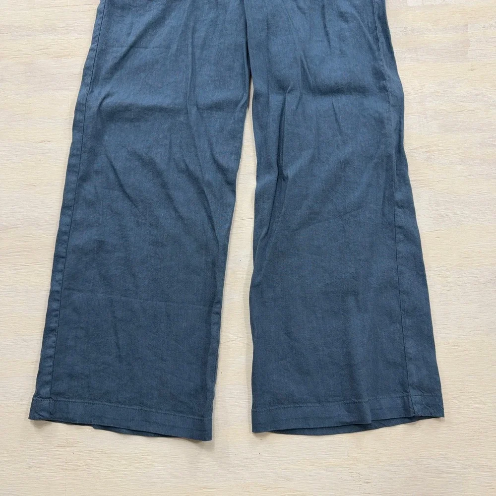 KUT from the Kloth Pants Topaz High Rise Wide Leg Linen Blend Blue Womens Size 2